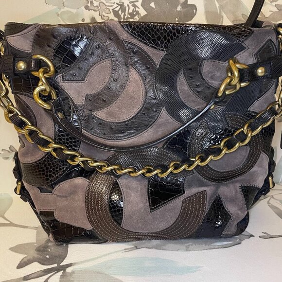 Coach 14339 Brown Suede Leather C Inlay Purse - Picture 2 of 16